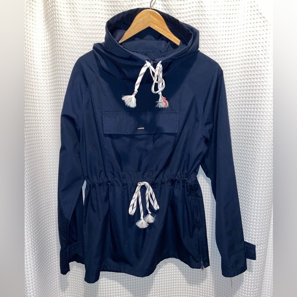 Women’s LANDOR vintage 90’s-Y2K navy‎ blue Anorak size small - Picture 3 of 10